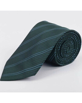 Прокат зеленого галстука в полоску для мужского костюма, изображение 1