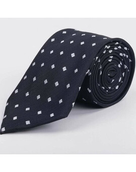 Прокат черного галстука с белым узором для мужского костюма, изображение 1