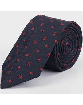 Прокат черного галстука с красным узором для мужских костюмов, изображение 1