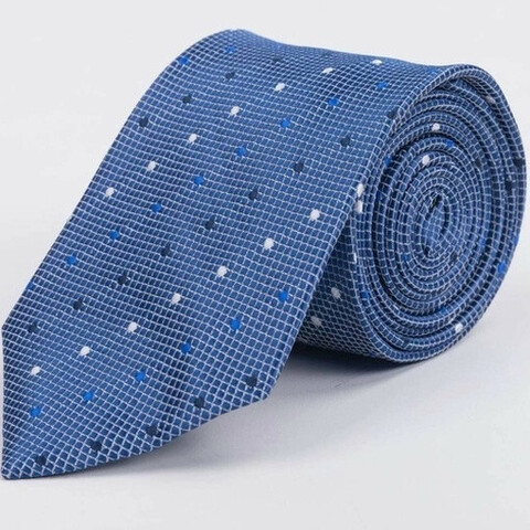 Аренда галстука синего цвет с разноцветным узором для мужских костюмов