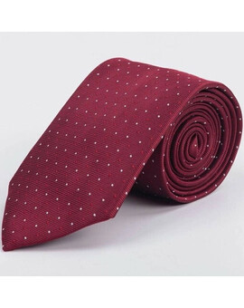 Аренда галстука бордового цвета в мелкий разноцветны узор для мужских костюмов, изображение 1