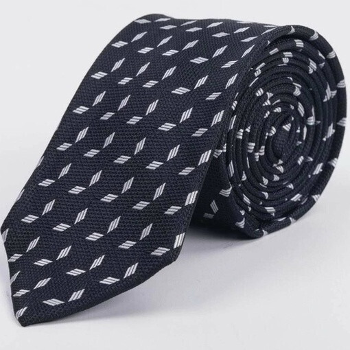 Прокат галстука черного цвета с белым узором для мужских костюмов