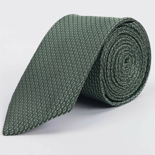 Галстук напрокат желтого оттенка с мелким ромбовидным узором для мужских костюмов