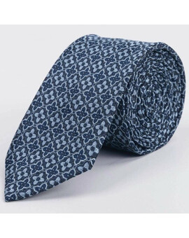 Галстук напрокат голубого цвета с фактурным чередующемся узором для мужских костюмов, изображение 1