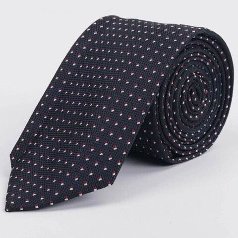 Черный галстук в аренду с кросно-белым узором для мужского костюма