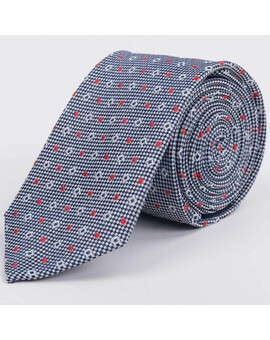 Фактурный галстук серого цвета в аренду с узорами оранжевого и белого цвета для мужского костюма, изображение 1