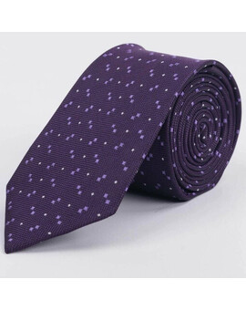 Галстук напрокат фиолетового цвета с двухцветными узорами квадратной формы для мужских костюмов, изображение 1