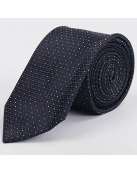 Галстук напрокат черного цвета с красно-белым точечным узором для мужских костюмов, изображение 1