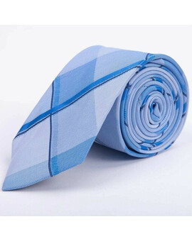 Голубой галстук в крупную клетку для мужского костюма в аренду, изображение 1