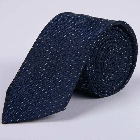Аренда фактурного синего галстука с голубым точечным узором для мужского костюма