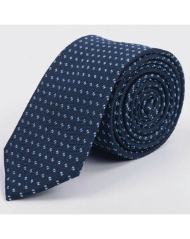 Аренда синего галстука в мелкую фактуру с упорядоченным голубым узором для мужских костюмов, изображение 1