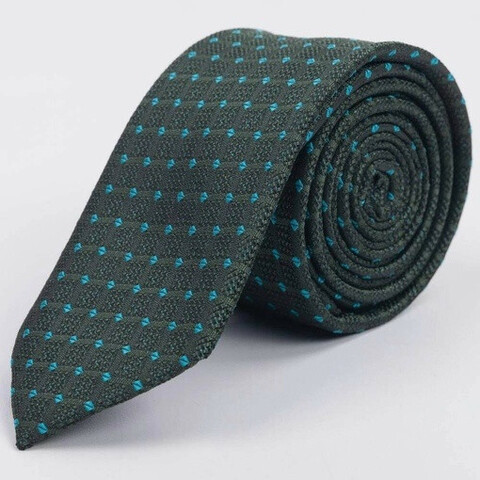 Арендовать зеленый галстук с голубым узором для мужских костюмов