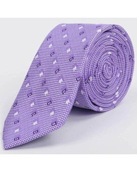 Арендовать сиреневый галстук с белым узором для мужского костюма, изображение 1