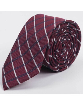 Арендовать бордовый галстук в крупную черно-белую клетку для мужских костюмов, изображение 1