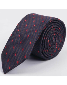 Арендовать галстук коричневого цвета с красным узором для мужского костюма, изображение 1