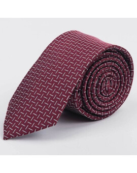 Арендовать галстук бордового цвета с белым узором для мужских костюмов, изображение 1