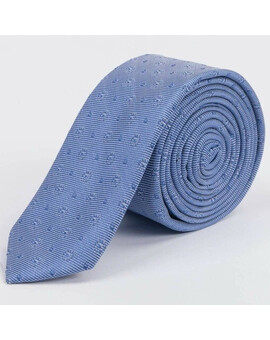 Прокат узкого голубого галстука с узором для мужских костюмов, изображение 1