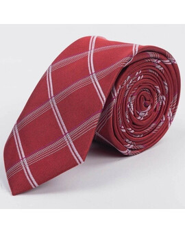 Прокат бордового галстука в белую крупную клетку для мужских костюмов, изображение 1