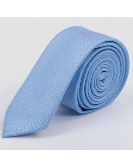 Прокат узкого галстука голубого цвета с узором для мужского костюма, изображение 1