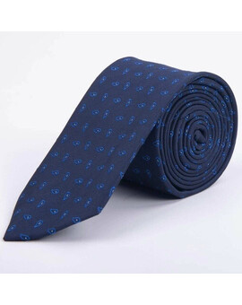 Прокат галстука темно-синего цвета с фактурным узором для мужских костюмов, изображение 1