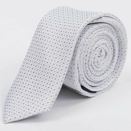 Прокат узкого галстука белого цвета с узором для мужских костюмов
