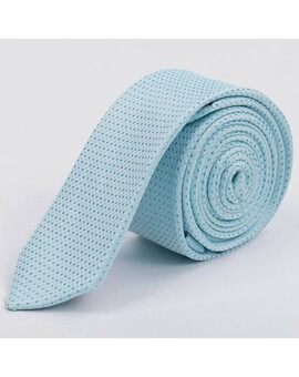 Прокат узкого галстука светло-голубого цвета с узором для мужских костюмов, изображение 1
