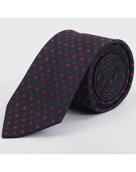 Арендовать черный галстук с красным ромбовидным узором для мужских костюмов, изображение 1