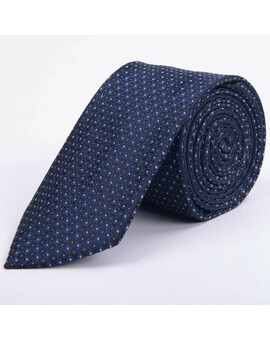 Арендовать синий галстук с мелким шахматным узором и белым и вставками для мужских костюмов, изображение 1