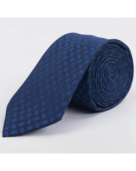 Арендовать синий галстук с ярким узором для мужского костюма, изображение 1