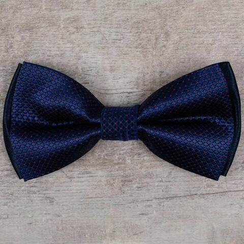 Аренда бабочки синего цвета с узорными элементами красного цвета