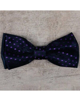 Прокат бабочки темно-синего цвета с фиолетовым узором для мужского костюма, изображение 1