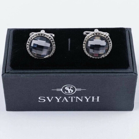 Прокат запонок круглой формы с вставками для мужских костюмов