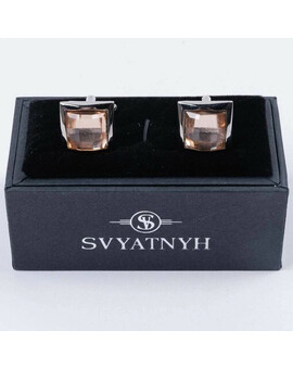 Аренда запонок с оранжевой вставкой для мужских костюмов, изображение 1