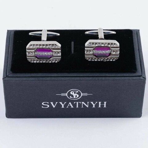 Арендовать запонки с пурпурно-розовой вставкой для мужских костюмов