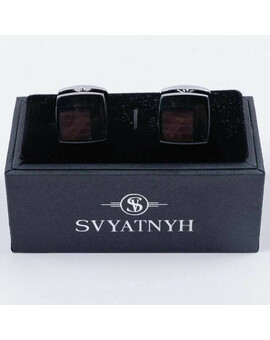 Аренда запонок с вставкой черного цвета для мужских костюмов, изображение 1