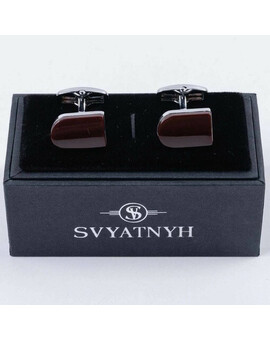 Аренда запонок с коричневой вставкой для мужских костюмов, изображение 1