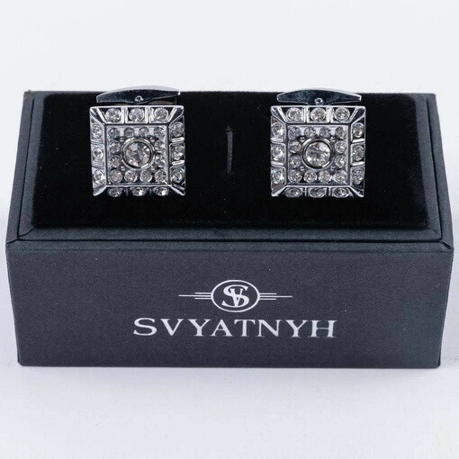 Аренда запонок с украшением для мужского костюма