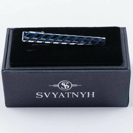 Аренда зажима с гравировкой синего цвета для мужских костюмов