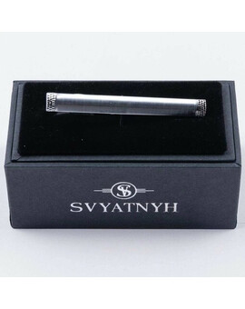 Аренда классического зажима с элементами гравировки по краям для мужских костюмов, изображение 1